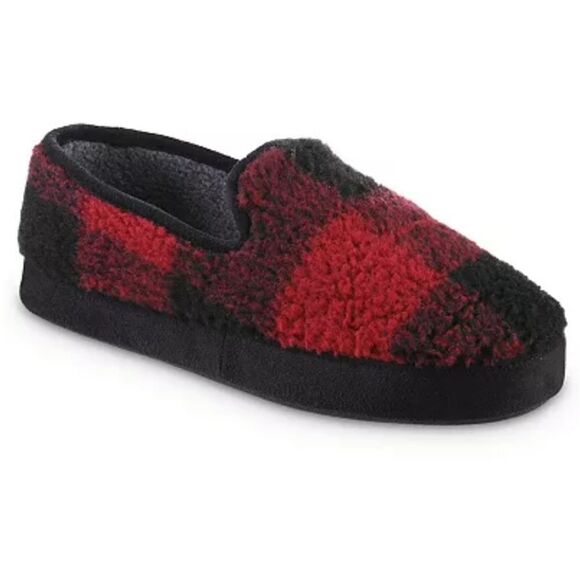 Isotoner Men's Buffalo Plaid Slippers New 11-12 Holiday New With Box - Picture 1 of 8